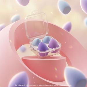 Kit de 4 Esponjas de Maquillaje Generica con Estuche Transparente, Incluye Aplicación Perfecta, Acabado Profesional, Lavables, Premium - Product Image 5