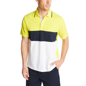 Camisetas Polo Transpirables 100% Algodón para Hombre, Verano, Costura Tricolor, Manga Corta, Cuello Solapa - Product Image 6
