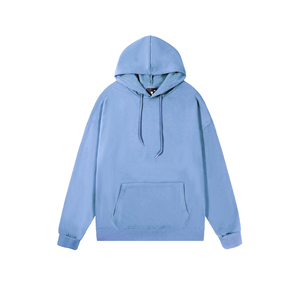 Fleece Lined Hoodie Cotton Fabric <b>Pullover</b> Sweatshirt With Simple Design Warm And Breathable For Outdoor And Home Activities - Product Image 2