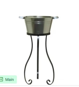 Juego de dos tinas de bebidas de metal escalonadas con asas para eventos rústicos de exhibición de bebidas de fiesta o juego de entretenimiento al aire libre - Product Image 2