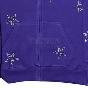 Couleur personnalisée Hommes Strass Hoodies Slim Fit Hommes Strass Hoodies Personnalisé Hommes Strass Hoodies - Product Image 4