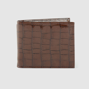 2024 ventes directes d'usine tête de Crocodile conception hommes court portefeuille en cuir PU RFID bloquant ouvert Polyester pince à la mode - Product Image 1