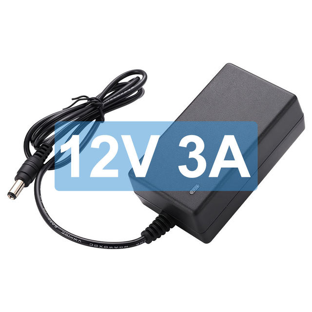 DC12V 3A 36W AC to DC Power Adapter with ABS Material Plug in US/UK/EU/AU Plugs LED Light