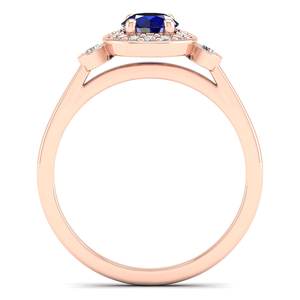 Bague Halo en Argent Sterling 925 avec Moissanite VVS et Tanzanite, Design Exclusif, Cadeau d'Anniversaire, Bijoux de REYES Manufacture - Product Image 4