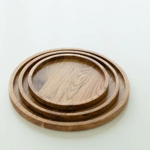 Plato y platos de madera Fruta para fiesta Boda con vajilla Diferentes tamaños y color de madera natural - Product Image 1