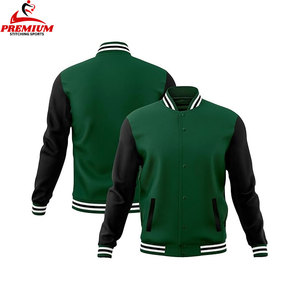 OEM Varsity Jacket Stand Vintage Ropa de invierno Logotipo personalizado bordado de cuero de béisbol Bomber Jacket - Product Image 3