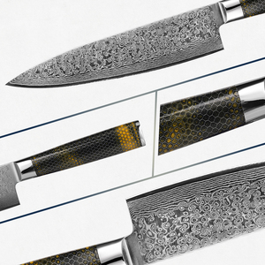 มีดเหล็กดามัสกัสแบบมืออาชีพสำหรับใช้ในครัวทำจากเหล็กดามัสกัส - Product Image 4