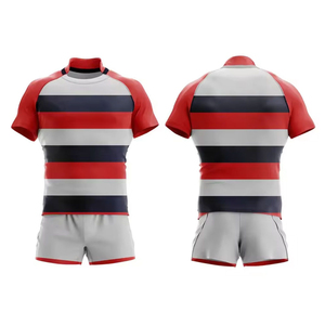 Uniforme de maillot de rugby à manches courtes imprimé en gros sur mesure - Product Image 5