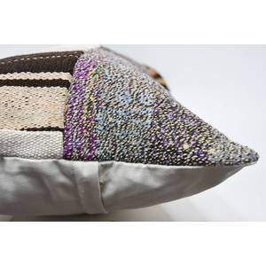 Coussin en laine patchwork Kilim multicolore 16x36 pouces Coussin décoratif d'accent avec motif de feuilles moelleuses vintage Technique tissée - Product Image 5