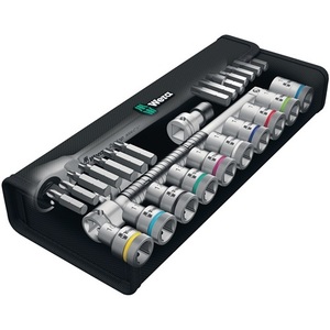 Zyklop Metal 28-Piece 1/2\" Drive Socket Wrench Set 76 Teeth 6-Point WERA Sizes 10-19mm Tool <b>Kits</b> - Product Image 4