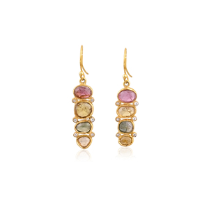 Pendientes de Mujer con Turmalina Natural, Piedra de Nacimiento, Regalo, Joyería Hecha a Mano, Chapado en Oro, Plata de Ley 925 - Product Image 1