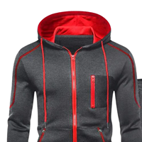 Ensemble de survêtement sportif à capuche pour homme, veste zippée, pantalon de jogging, deux pièces, décontracté, athlétique, hiver, chaud, tenue d'entraînement, streetwear, 100% coton