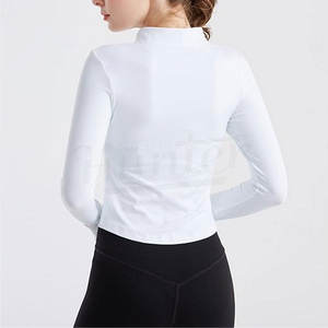 Fitness Activewear Stand up Collar Full Zipper Workout <b>Tops</b> Lightweight Slim Fit Women <b>Long</b> <b>Sleeve</b> Full Zip up <b>Yoga</b> Jacket - Product Image 5