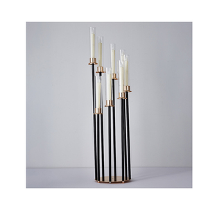 Decoración de boda de lujo chapado en oro 8 6 brazos candelabros con tubos de acrílico disponibles en gran oferta - Product Image 5