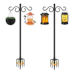 Personnalisé Noir Fer Métal Double Bergers Crochets Pipe Stand Mangeoire À Oiseaux Pole Plante Cintre pour Fleurs En Plein Air Lanternes De Mariage - Product Image 1