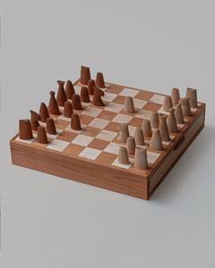 Juego de ajedrez alemán de retazos de madera de nogal personalizado HANDICRAFT, tablero de juego Go para niños para juego y entretenimiento - Product Image 3