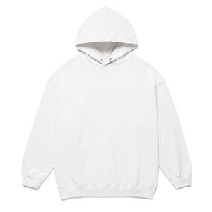 2024 nueva sudadera deportiva informal de gran tamaño, jersey con capucha de peso pesado con color sólido de tela de rizo para hombres con logotipo personalizado - Product Image 6