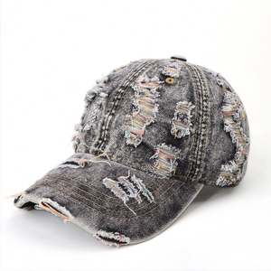 Gorra de Béisbol Vintage de Mezclilla Lavada y Desgastada, Colorida, Unisex, con Bloques de Color, Estilo Desgastado, Protección Solar - Product Image 5