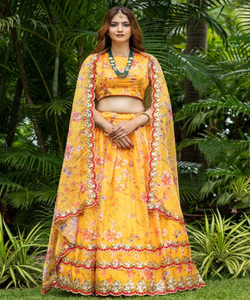 Heavy Exclusive Lahenga Choli con blusa Georgette Surat fabricación precio al por mayor Ropa Étnica ApparelGarment - Product Image 1