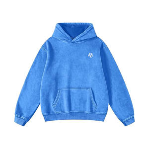 Precio al por mayor sudaderas con capucha para ropa de Hombre Sudaderas con capucha de lavado ácido 100% estilo urbano Sudadera con capucha acogedora con logotipo bordado - Product Image 1