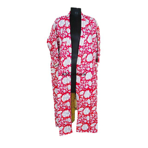 Nuevo Kimono de Terciopelo de Algodón 100% con Estampado Floral, Cuello en V, Largo Completo, Elegante y de Alta Calidad para Mujer - Product Image 1