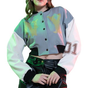 Vestes d'hiver décontractées pour femmes Vestes en laine personnalisées Manches en cuir Vestes de baseball Letterman à vendre - Product Image 1