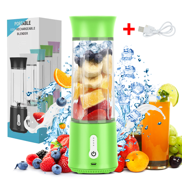 Multifunctional 500ml Electric Blender Portable Rechargeable Smoothie Maker for Kitchen