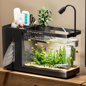 ELEVE Aquarium de bureau intelligent rectangulaire moderne et mignon, écologique, filtration, oxygénation, verre, plastique - Product Image 4