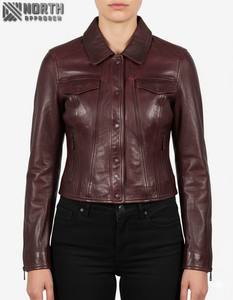 Veste en cuir mode pour femmes veste de porte extérieure en cuir véritable imperméable pour l'hiver dans toutes les tailles veste en cuir personnalisée dames - Product Image 1