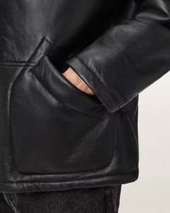 เสื้อแจ็คเก็ตหนังแกะแท้ทำมือ คอตั้ง สำหรับฤดูหนาว ด้านในนุ่มสบาย สไตล์ลำลอง มีกระเป๋าเสริมความแข็งแรง - Product Image 5