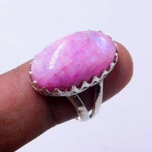 Anillo plateado de piedra lunar arcoíris para mujer, corte princesa múltiple, Blanco Natural, tratado térmicamente, perfecto regalo de aniversario de cumpleaños para - Product Image 4