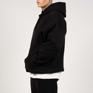 Haute qualité Slim Fit luxe Boxy 350 400gsm sweat à capuche Logo personnalisé sweat à capuche court 100% coton polaire vierge sweat à capuche lourd - Product Image 4