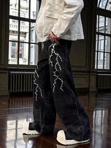 Nouveau jean droit surdimensionné déchiré à taille haute pour homme, style streetwear gothique personnalisé, collection 2026 - Product Image 6