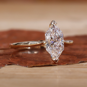 แหวนหมั้นเพชรทรงมาร์ควิสแบบเดี่ยวจากดัตช์ ได้รับการรับรองจาก IGI เพชรเพาะเลี้ยงในห้องปฏิบัติการ แหวนสัญญาสำหรับผู้หญิง ของขวัญวันครบรอบ สไตล์โบราณ - Product Image 2