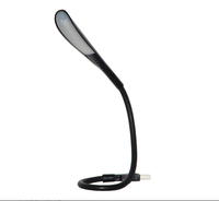 Lampe LED portable flexible à commande tactile à 3 niveaux de luminosité noire avec port USB