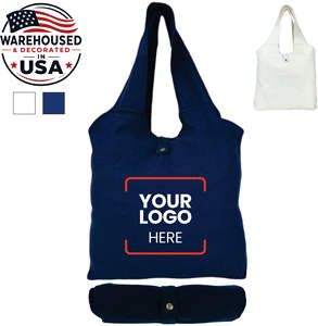 Bolsa de Lona Plegable con Asa Troquelada y Cierre de Botón - Reutilizable para Viajes y Uso Diario, Embalaje en Caja - Product Image 6