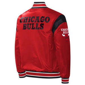 Vêtements d'équipe avec logos brodés Veste à bouton pression Bomber de mode pour homme Veste en gros Chenille et logos de broderie - Product Image 5
