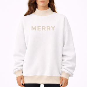 2026 Women Winter Oversized Mockneck Casual Loose Fit Fleece Polyester/Cotton Breathable <b>Top</b> Modern For Women - Product Image 1