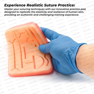 Almohadillas de práctica de sutura Almohadilla de sutura de piel de silicona duradera de 3 capas para ser utilizada por estudiantes para la capacitación de la Universidad Médica por Vaslcare - Product Image 3