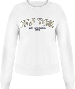 เสื้อสเวตเตอร์แบบสวมหัวผ้าฝ้ายทอวินเทจของผู้หญิงเสื้อสเวตเตอร์คอกลมคอกลมพิมพ์ลายแขนยาวเปิดไหล่ตกโลโก้ด้านหน้าสำหรับฤดูหนาว - Product Image 3