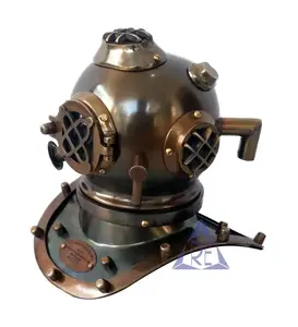 Коллекционный винтажный латунный морской мини-шлем для дайвинга US Navy V Mark шлем для глубоководных дайверов для домашнего декора