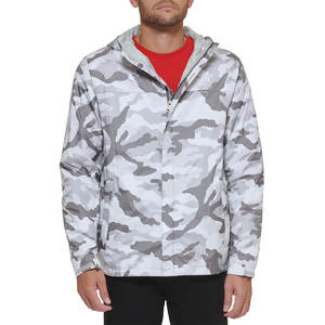 Chaqueta de lluvia de lona impermeable para hombre con función de rompevientos Colocación del logotipo frontal - Product Image 1