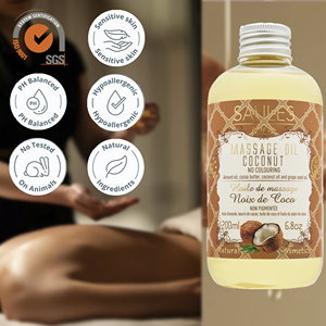 Aceite de Masaje Vegano Herbal de Coco Hidratante 200ml, Aceite Corporal Suavizante, Nutrición Profunda Profesional para Spa, Hecho en la UE - Product Image 4