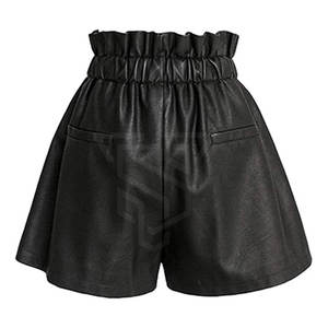 Shorts de Cuero para Mujer 2025, Cintura Media, Corte Regular, Transpirables, Casuales, Cintura Elástica, Personalizables, Alta Calidad - Product Image 2