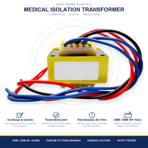 Transformador de Aislamiento Médico EI48 para Unidad Dental, Bobinado de Cobre Personalizado, 50/60Hz DIP - Product Image 4