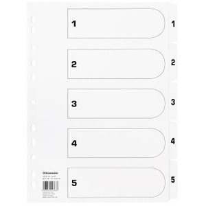 Soennecken Number Register DIN <b>A4</b> 170g/m Cardboard White 1-5 <b>File</b> <b>Folder</b> Accessories - Product Image 1