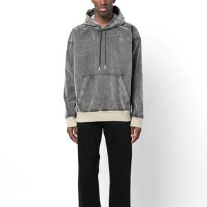Sweat à capuche pour homme de haute qualité, coupe ajustée, lavage à l'acide, léger, respirant, 100% coton, ODM, vente en gros, avec motif imprimé - Product Image 4