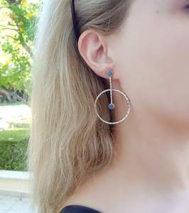 Boucles d'oreilles pendantes bohèmes en argent sterling 925 faites à la main avec labradorite naturelle de 5 mm, bijoux de naissance pour femmes, cadeaux de fête - Product Image 3