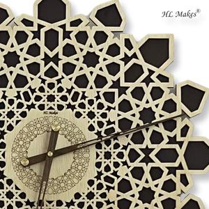 Design Simple Créatif Géométrique 60cm Quartz Aiguille Art Déco Style Antique Acier/Bois Salon Horloge Murale - Product Image 2