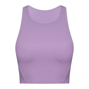 Qualité supérieure OEM haute élasticité musculation côtelé femmes Yoga débardeurs femme haut court femmes Yoga débardeur - Product Image 6